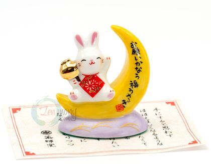 Good-Luck Hare Ceramic Okimono Figurine_0
